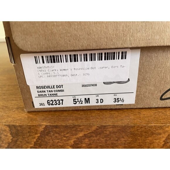 Clarks Collection Leather Slip-Ons - Roseville Dot Tan Size 5.5 M NEW - Picture 5 of 7